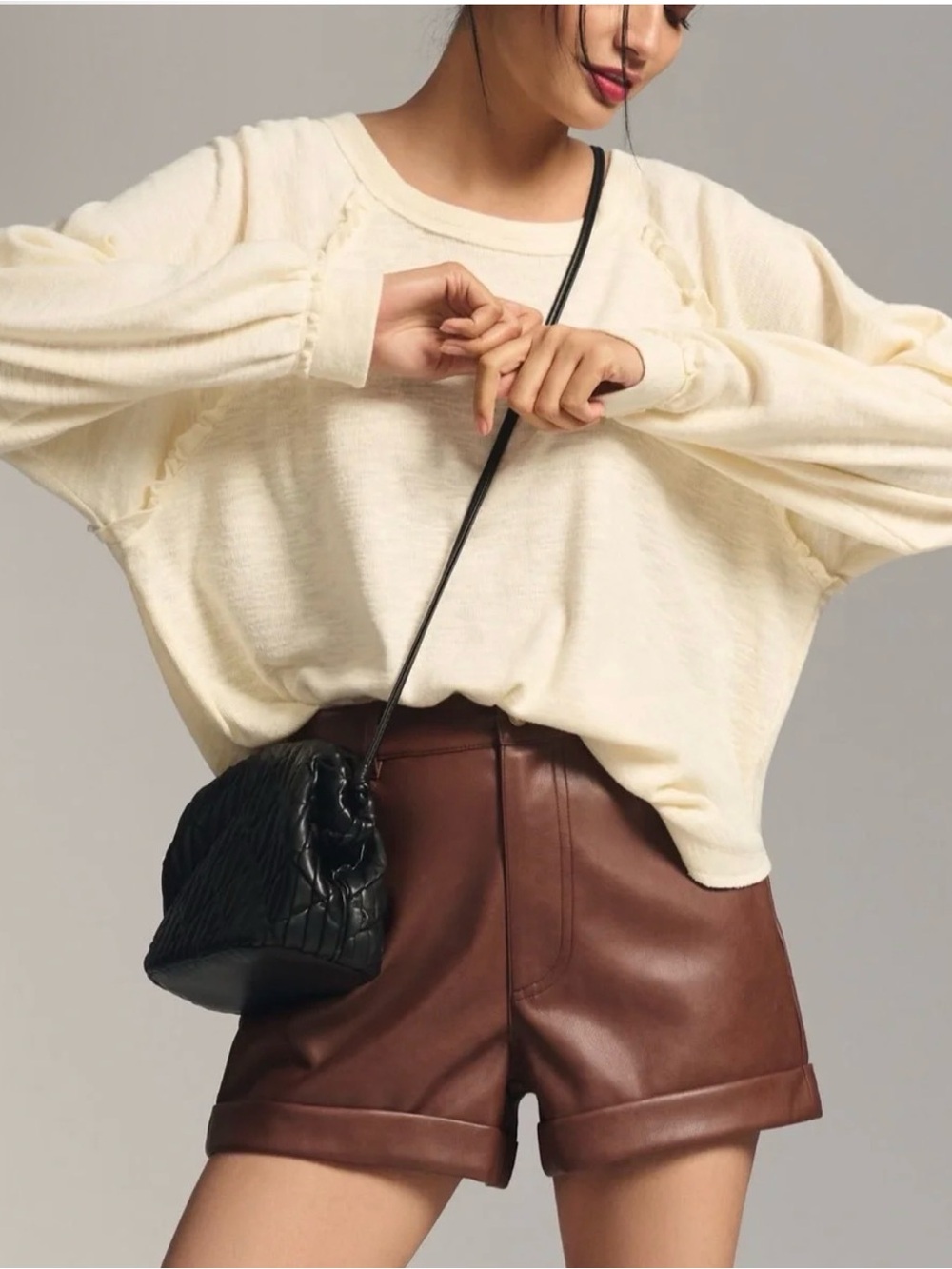 Pilcro Cream Relaxed Pullover Knit Top